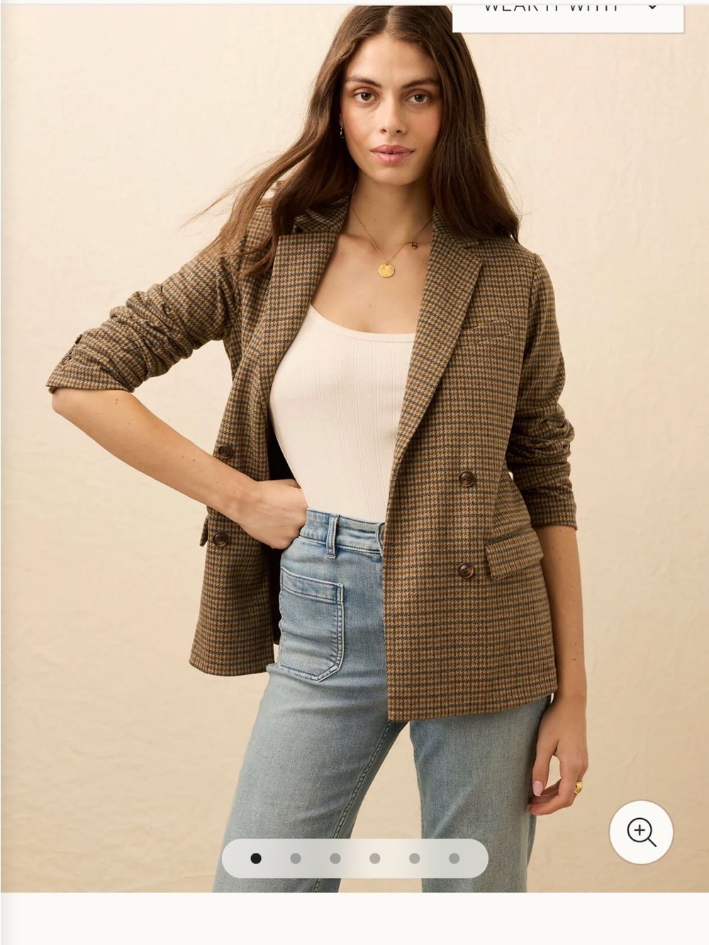 Faherty Inlet Knit Double Breasted Blazer - Rockhill Houndstooth
